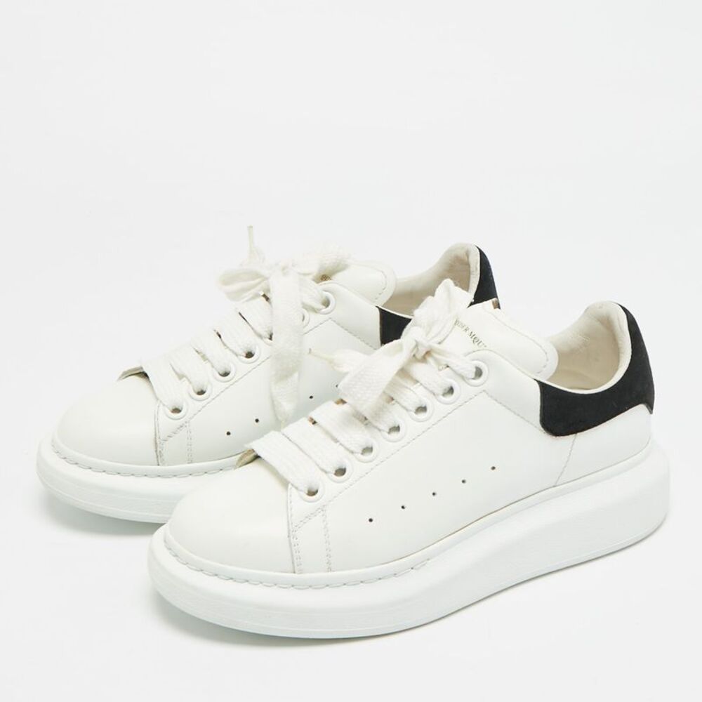 Alexander Mcqueen Oversized Size 37.5 White/black Leather And Suede Low Top - Picture 2 of 7